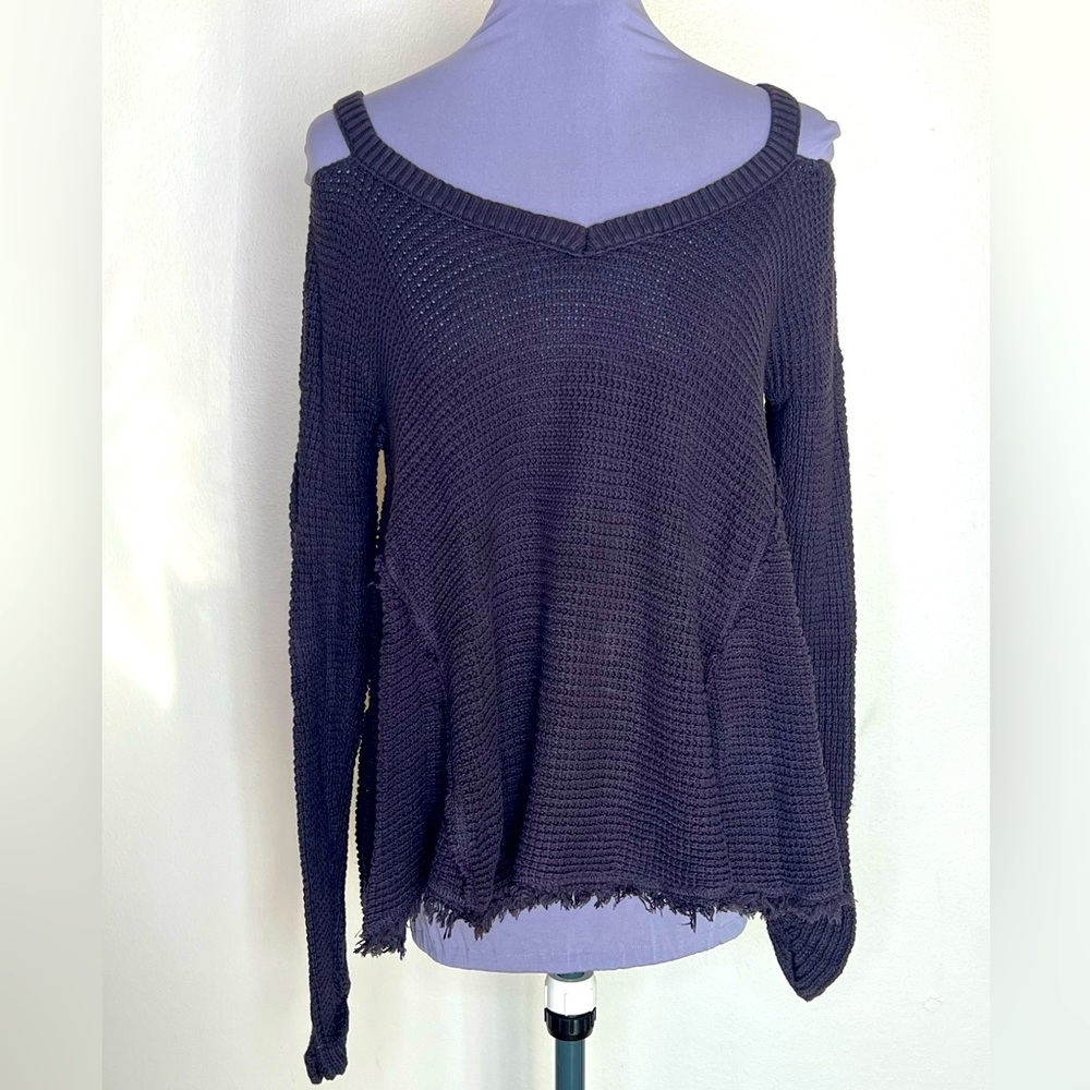 Free People Cold Shoulder Knit Sweater XS